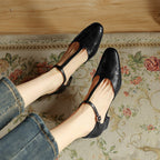 Marora | T-Strap Leather Mary Jane Block Heels