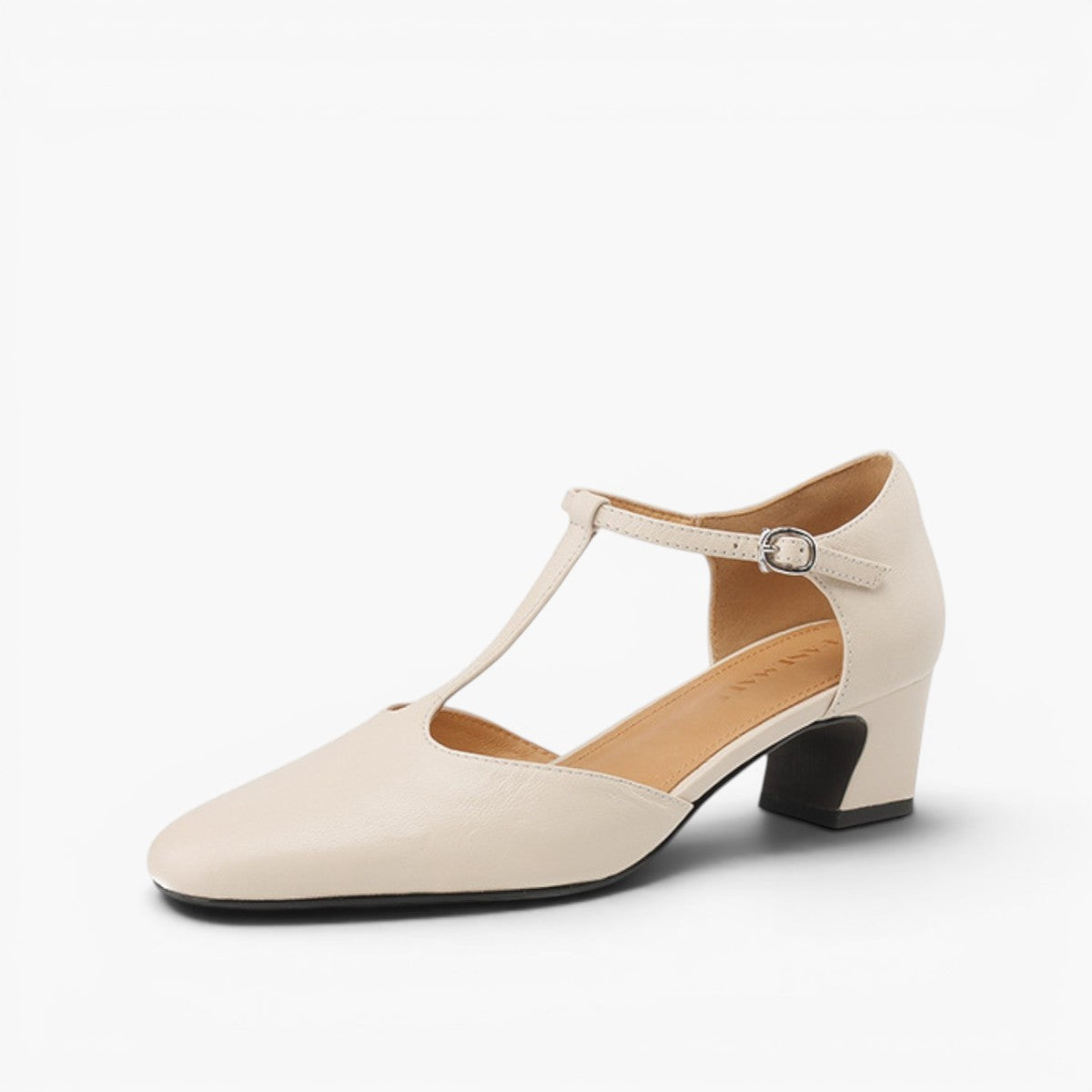 Marora | T-Strap Leather Mary Jane Block Heels