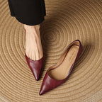 Mirina | Pointed Leather Kitten Heel Pumps