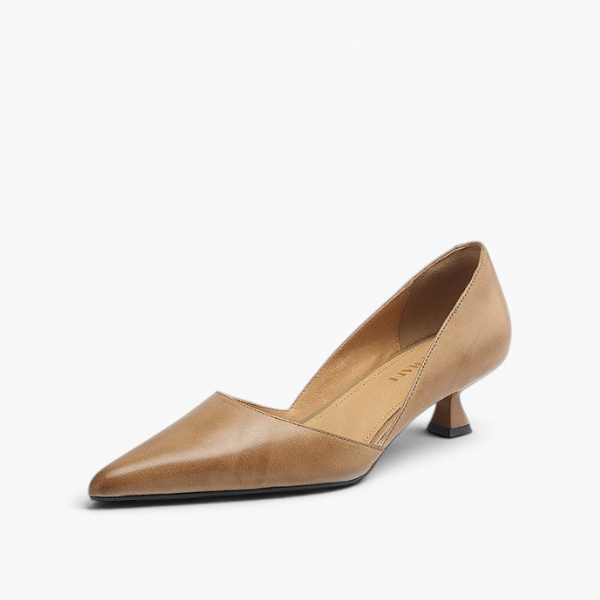 Mirina | Pointed Leather Kitten Heel Pumps