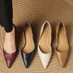 Mirina | Pointed Leather Kitten Heel Pumps