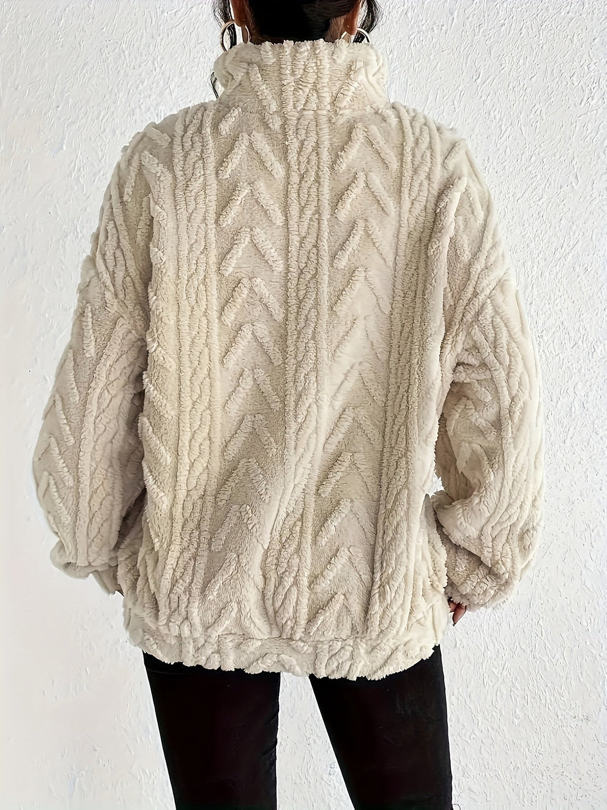 Nelelle | Textured Half-Zip Hooded Sweater