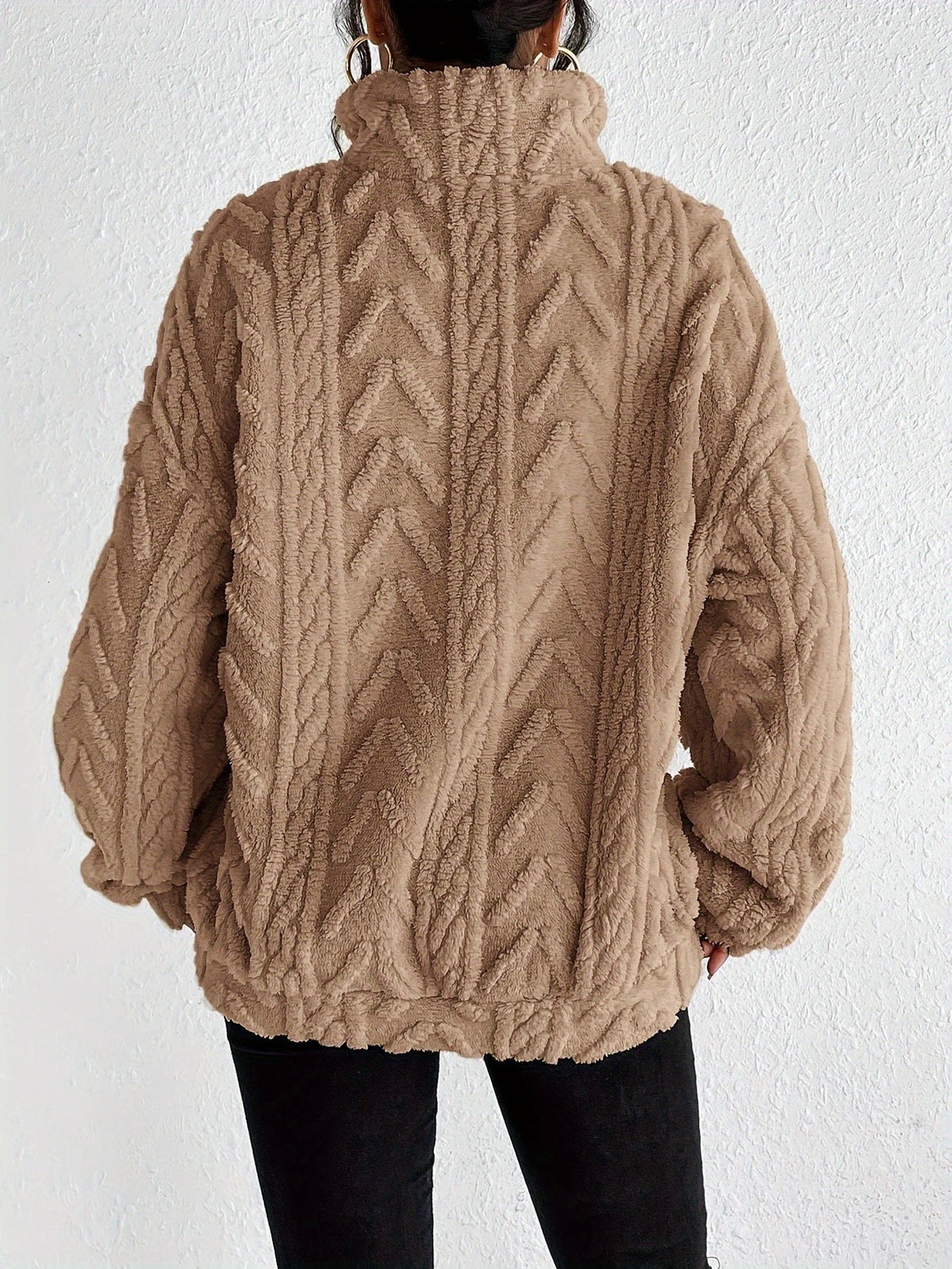 Nelelle | Textured Half-Zip Hooded Sweater