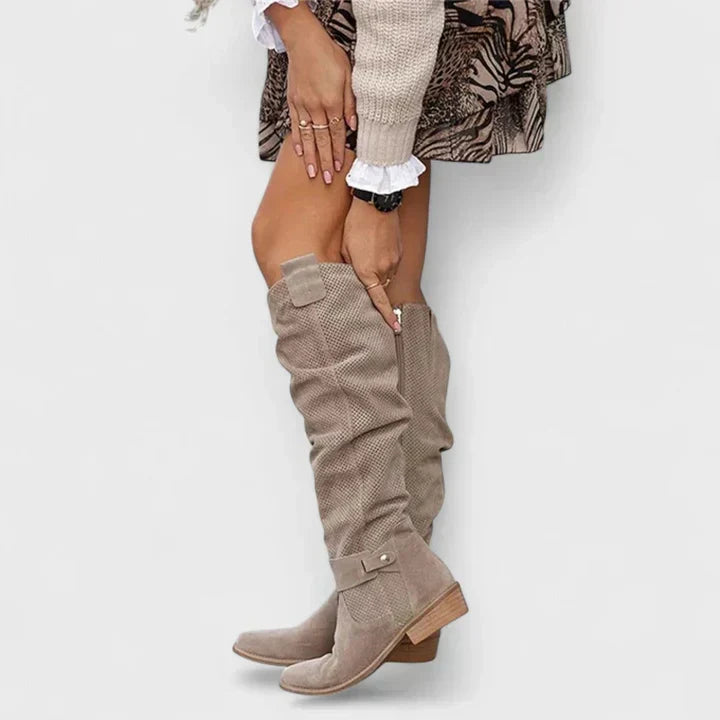 Nelena | Perforated Orthopedic Ankle Boots with Buckle