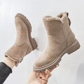 Norisse | Fleece Lined Platform Ankle Boots Faux Suede
