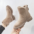 Norisse | Fleece Lined Platform Ankle Boots Faux Suede