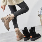 Norisse | Fleece Lined Platform Ankle Boots Faux Suede