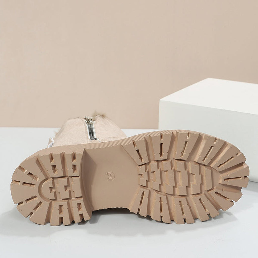Norisse | Fleece Lined Platform Ankle Boots Faux Suede