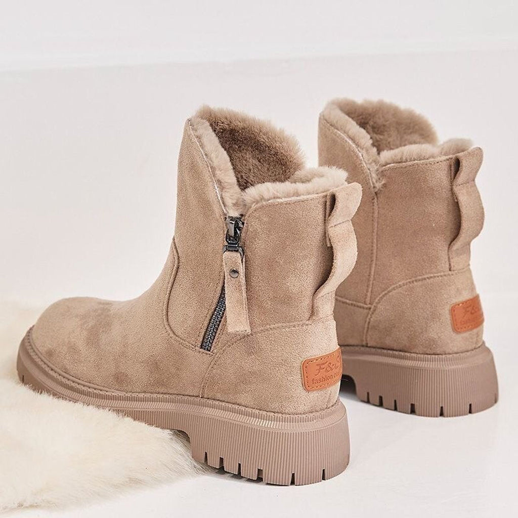 Norisse | Fleece Lined Platform Ankle Boots Faux Suede