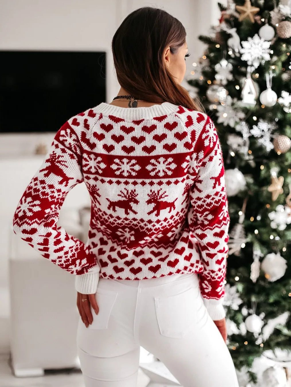 Ophora | Christmas Fair Isle Reindeer Snowflake Sweater