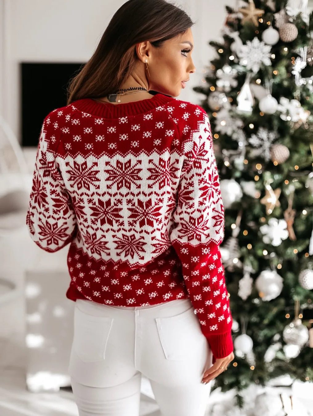 Ophora | Christmas Fair Isle Reindeer Snowflake Sweater