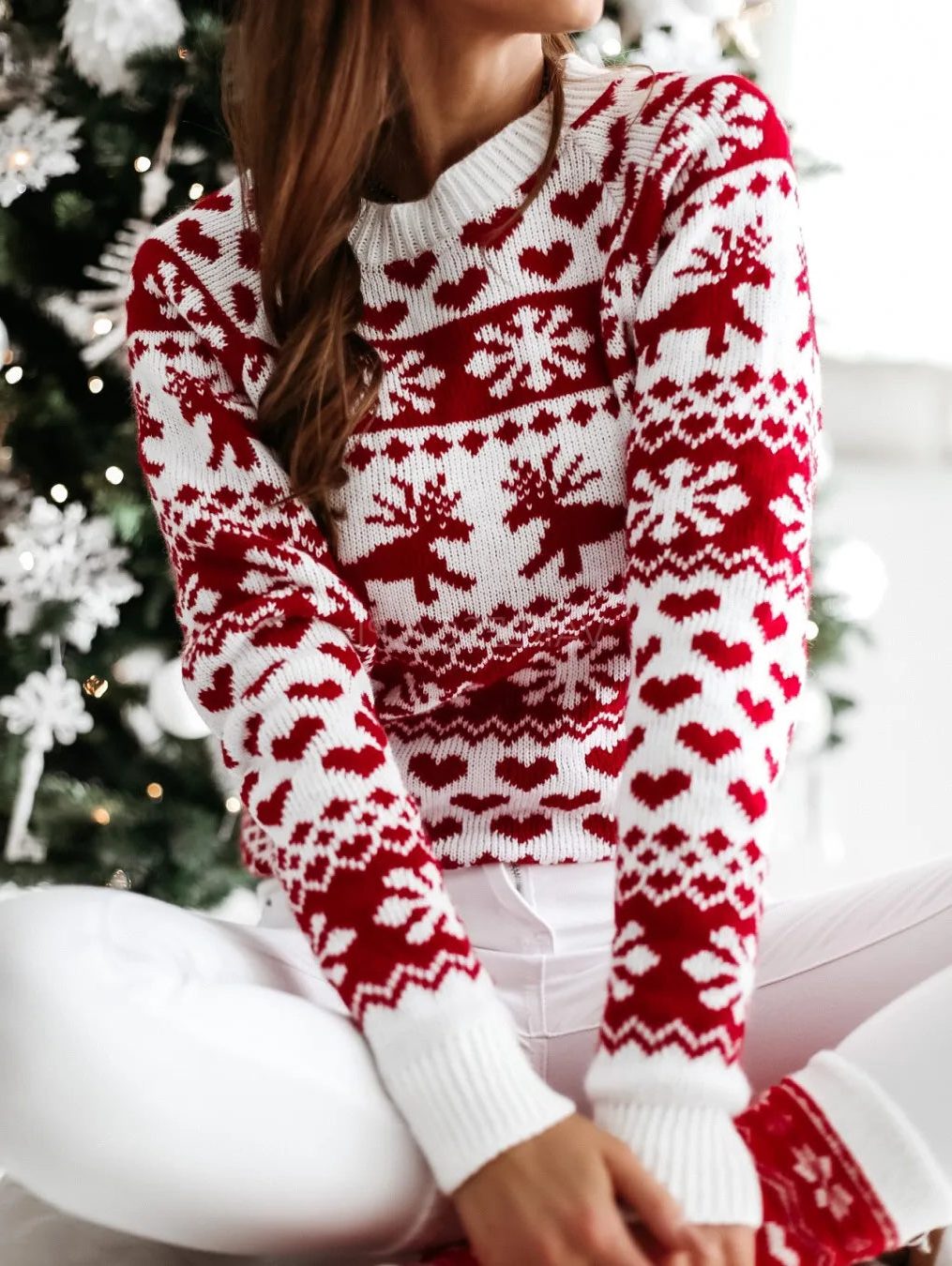 Ophora | Christmas Fair Isle Reindeer Snowflake Sweater