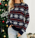 Oriara | Snowflake Band Knit Christmas Sweater
