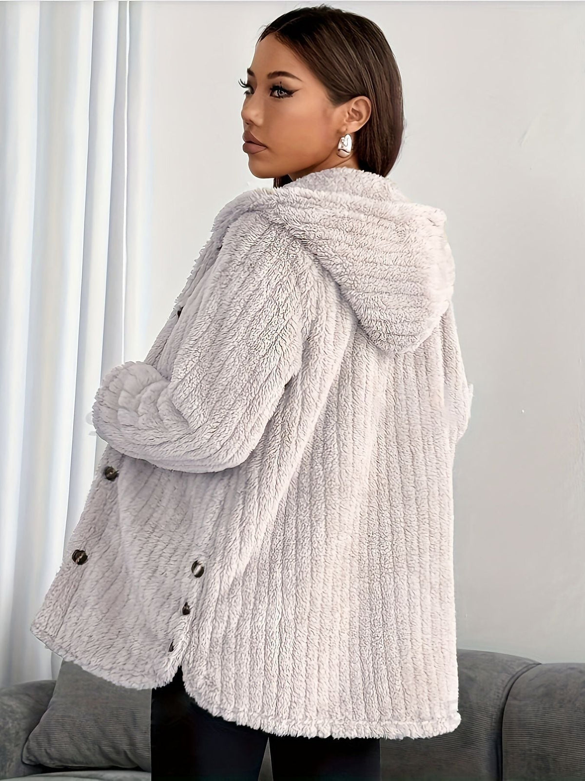 Orienne | Plush Hooded Cardigan