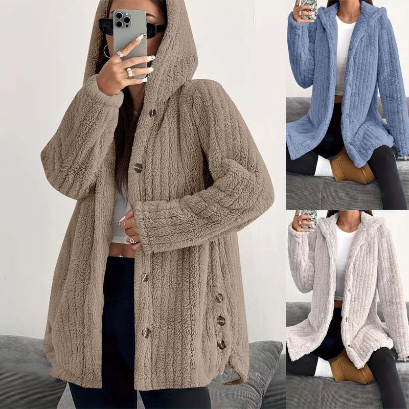 Orienne | Plush Hooded Cardigan