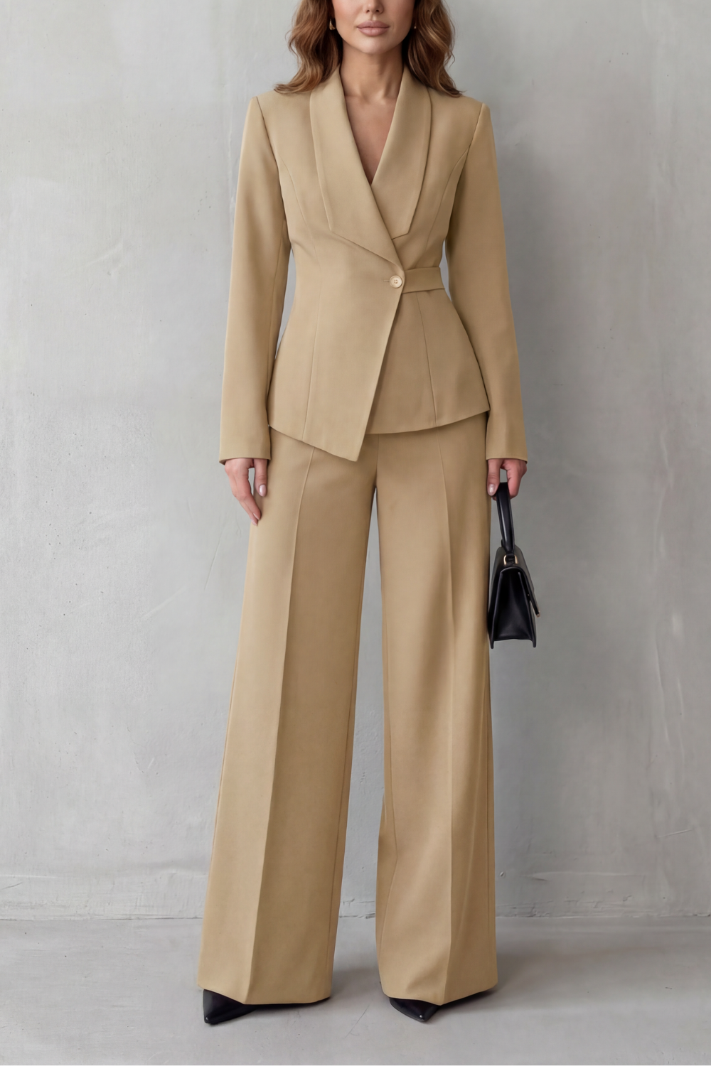 Orina | Asymmetric Blazer and Pants Suit Set