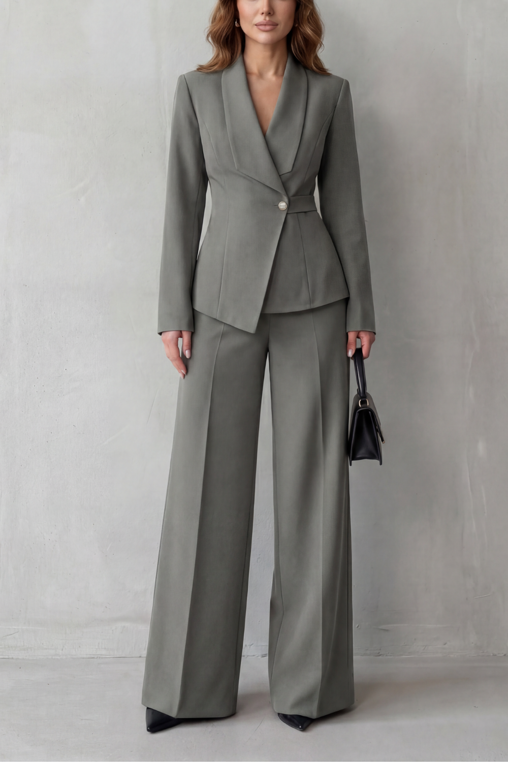 Orina | Asymmetric Blazer and Pants Suit Set