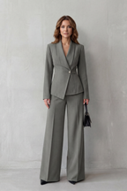 Orina | Asymmetric Blazer and Pants Suit Set