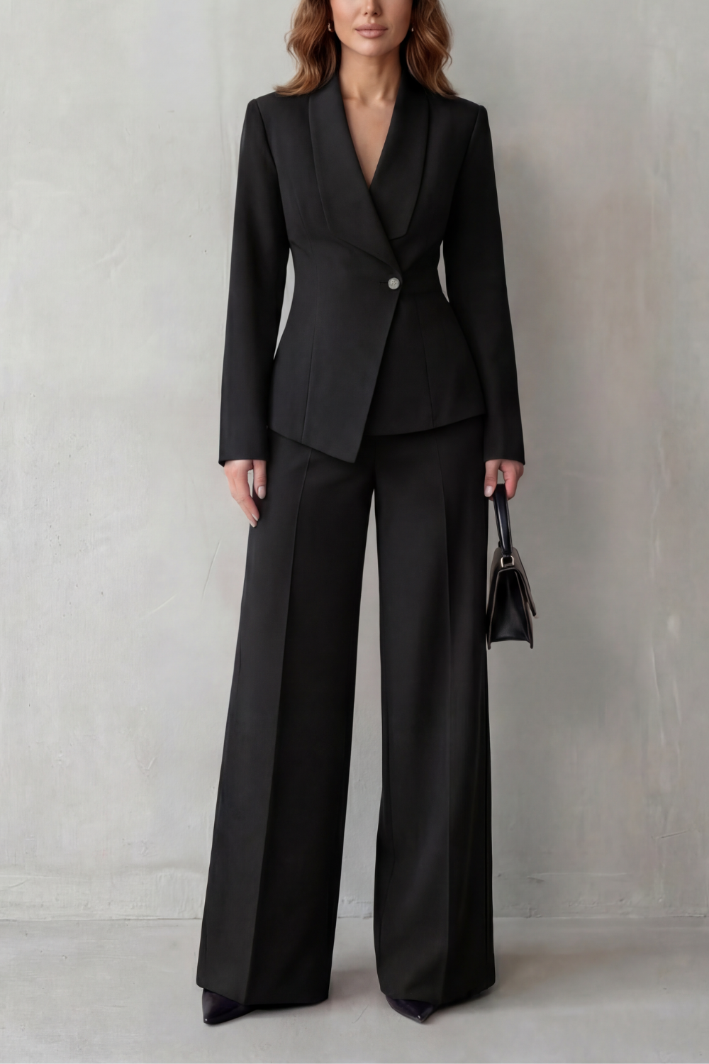 Orina | Asymmetric Blazer and Pants Suit Set