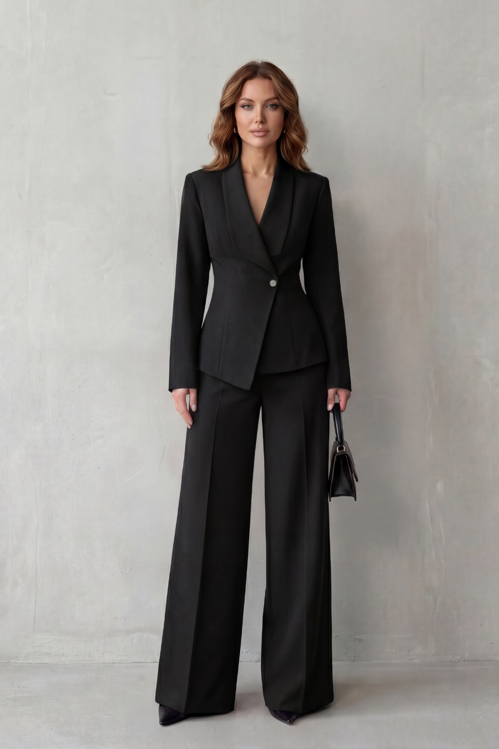 Orina | Asymmetric Blazer and Pants Suit Set