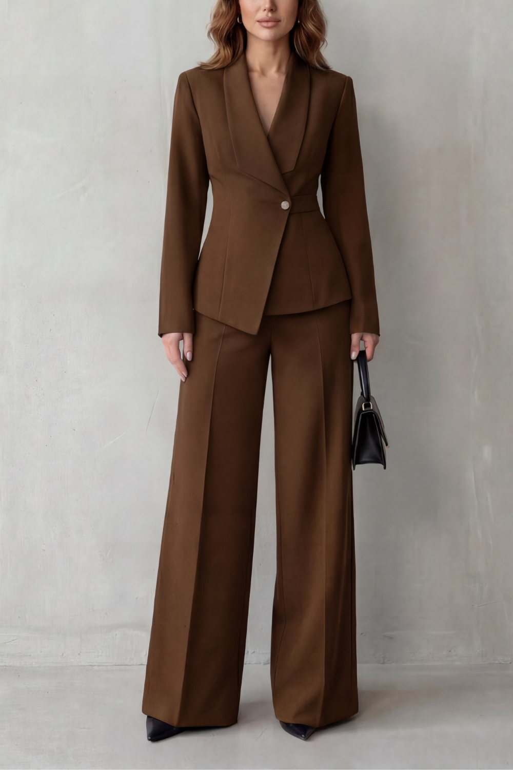 Orina | Asymmetric Blazer and Pants Suit Set