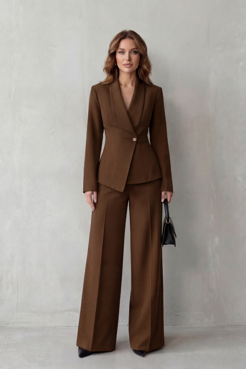 Orina | Asymmetric Blazer and Pants Suit Set