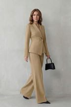 Orina | Asymmetric Blazer and Pants Suit Set