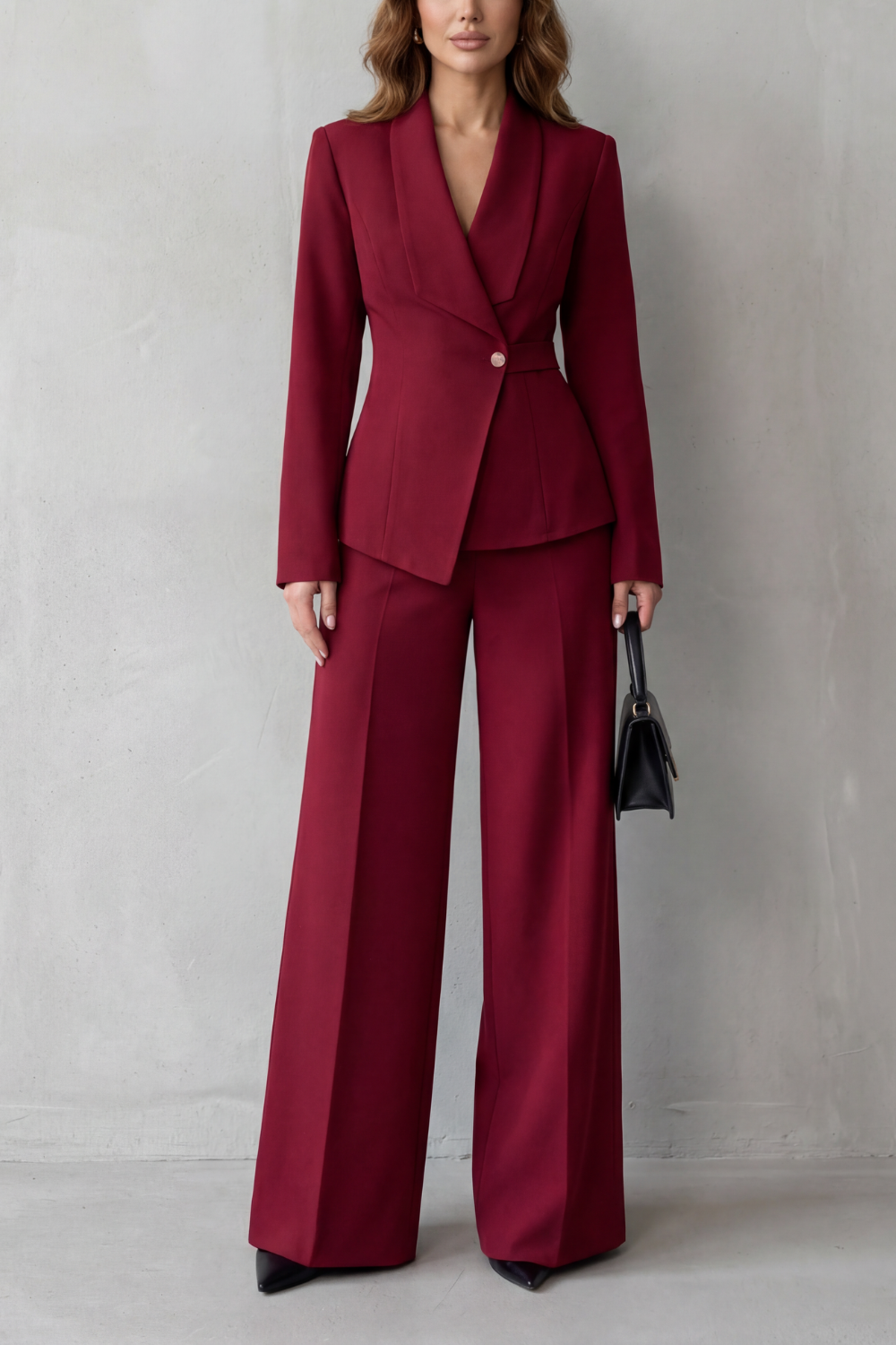 Orina | Asymmetric Blazer and Pants Suit Set