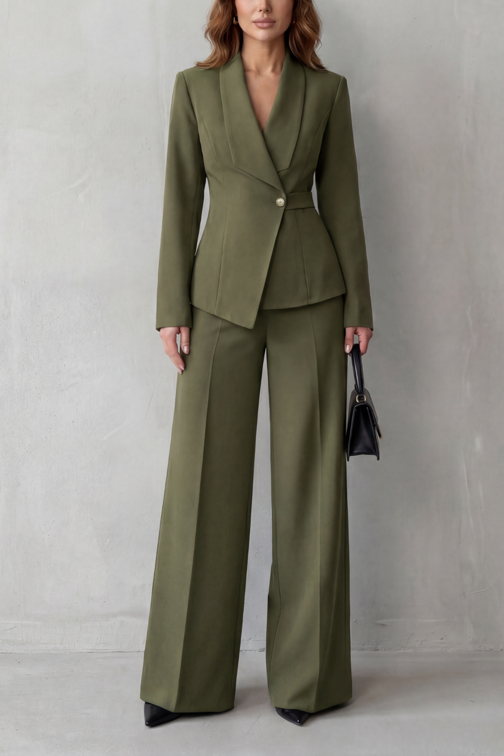 Orina | Asymmetric Blazer and Pants Suit Set
