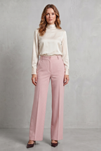 Orisse | Pinstripe High-Waisted Wide-Leg Trousers