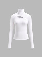 Ottoline | Cut-Out Turtleneck Long Sleeve Fitted Top
