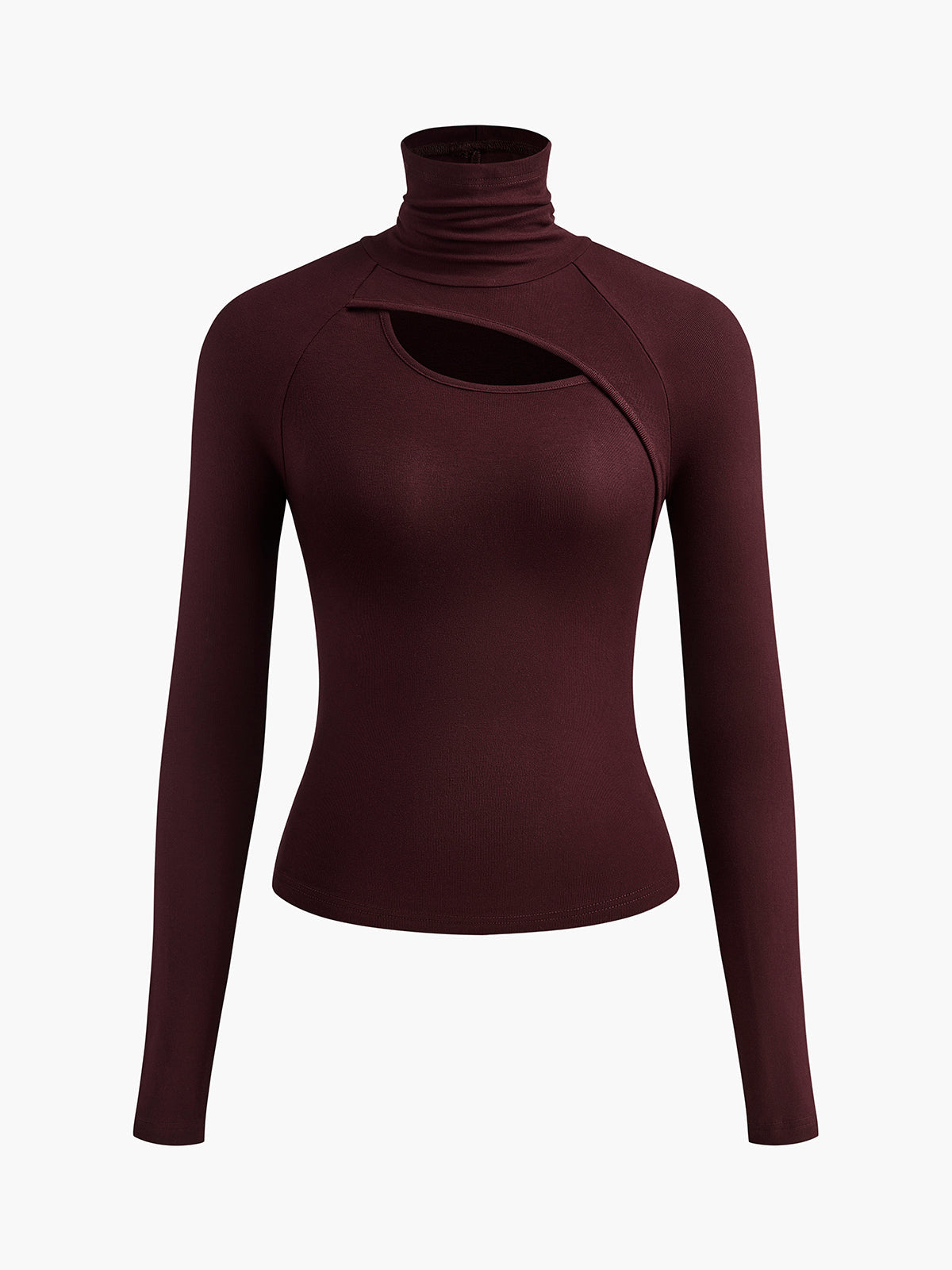 Ottoline | Cut-Out Turtleneck Long Sleeve Fitted Top