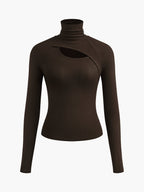 Ottoline | Cut-Out Turtleneck Long Sleeve Fitted Top
