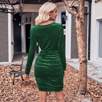 Paeisse | Glitter Velvet Cowl Neck Mini Dress