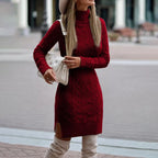 Penana | Cable Knit Turtleneck Sweater Dress