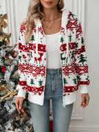 Penanne | Hooded Zip Christmas Cardigan Plush