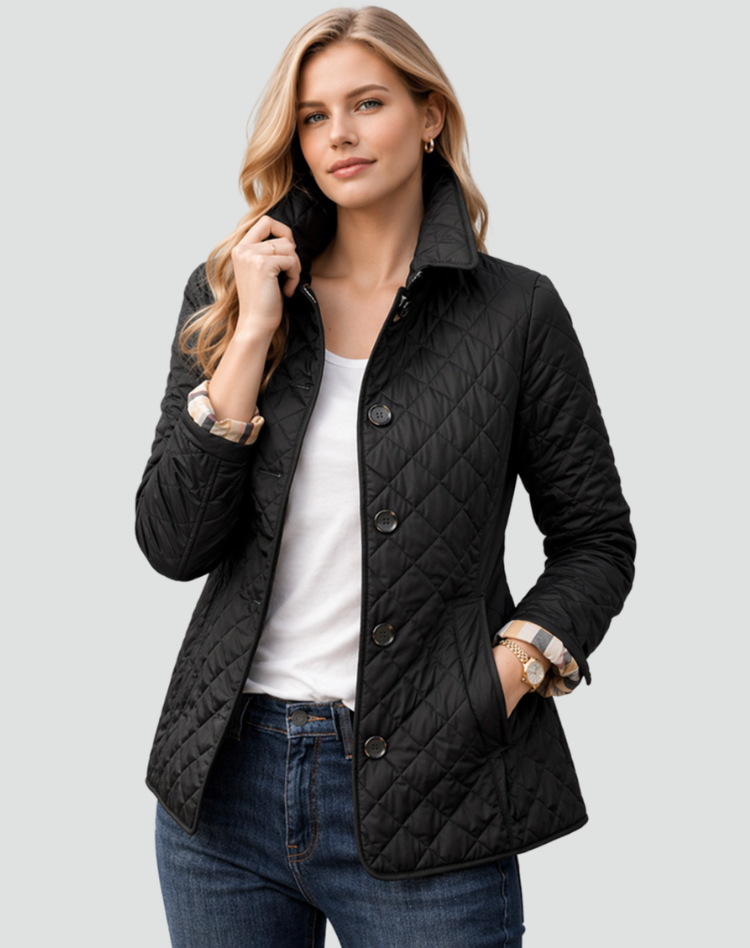 Penelle | Diamond Quilted Button Jacket