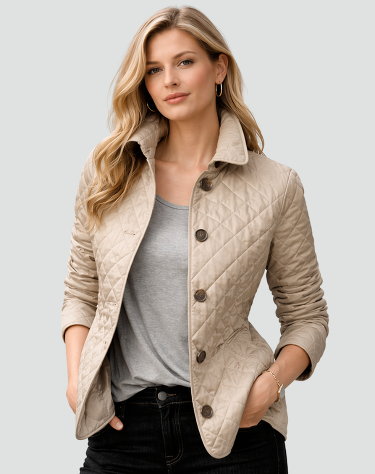 Penelle | Diamond Quilted Button Jacket