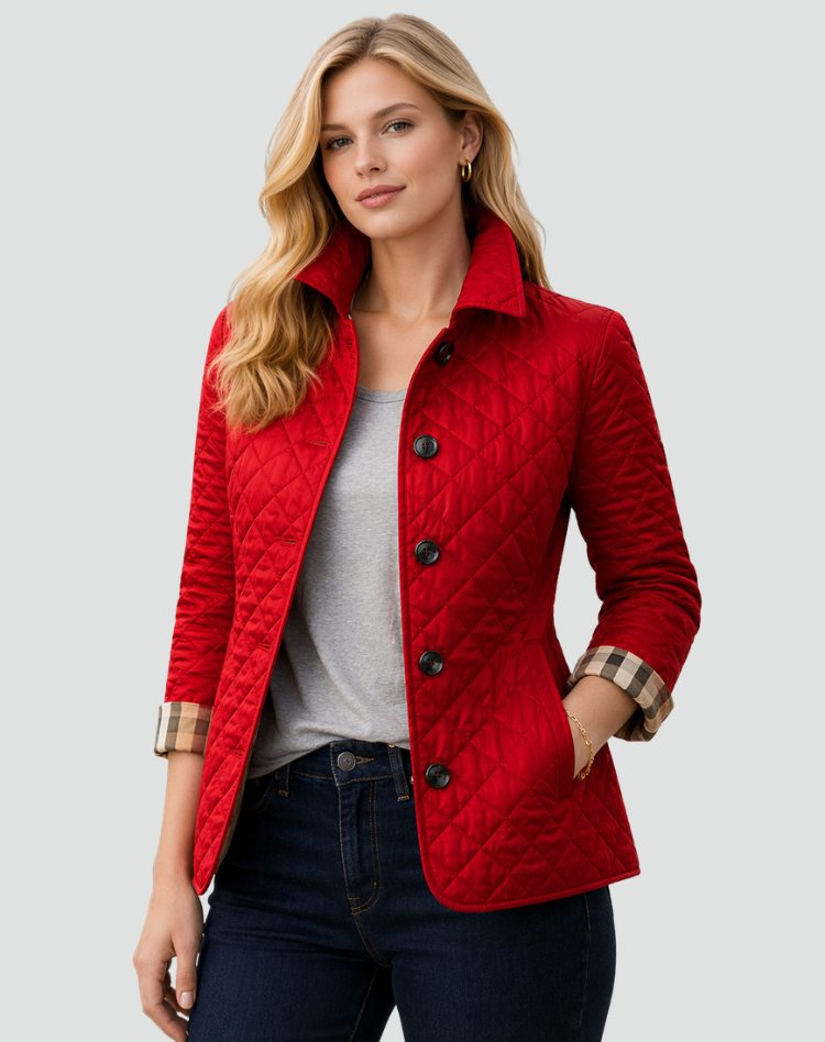 Penelle | Diamond Quilted Button Jacket