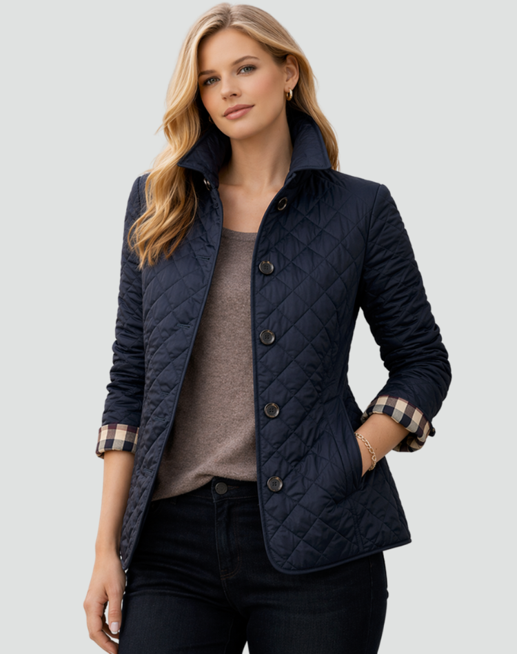 Penelle | Diamond Quilted Button Jacket