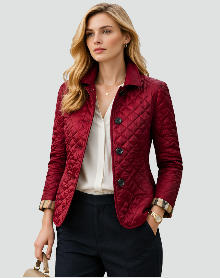 Penelle | Diamond Quilted Button Jacket