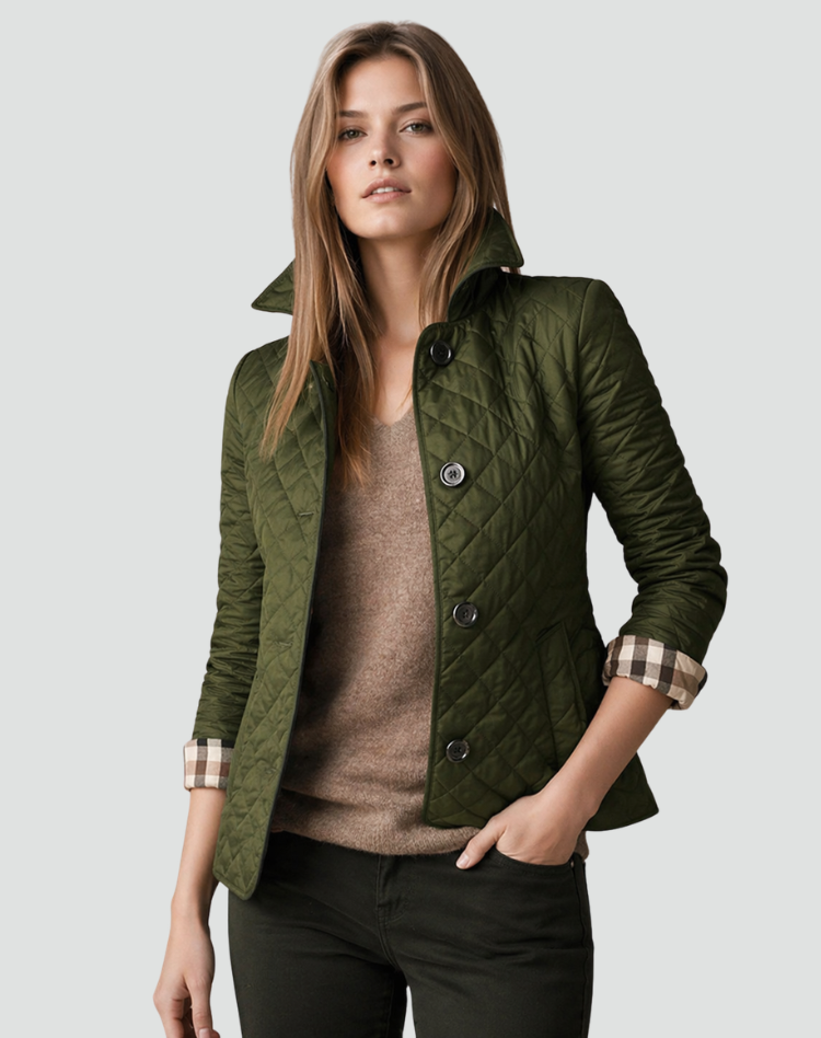 Penelle | Diamond Quilted Button Jacket