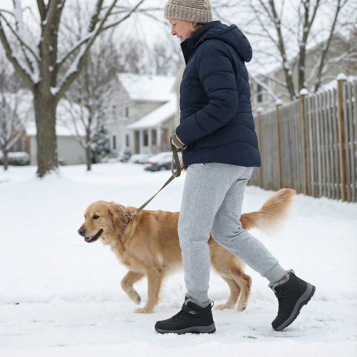 Penisse | Fur Lined Ankle Winter Boots with Strap