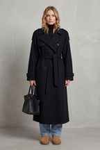 Rheana | Black Oversized Wool Trench Coat