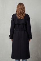 Rheana | Black Oversized Wool Trench Coat