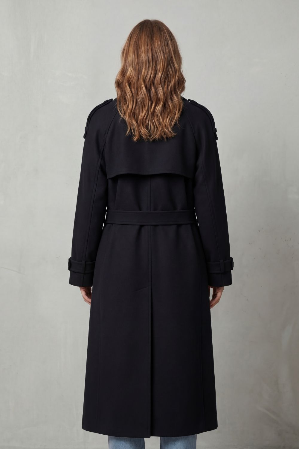 Rheana | Black Oversized Wool Trench Coat