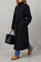 Rheana | Black Oversized Wool Trench Coat