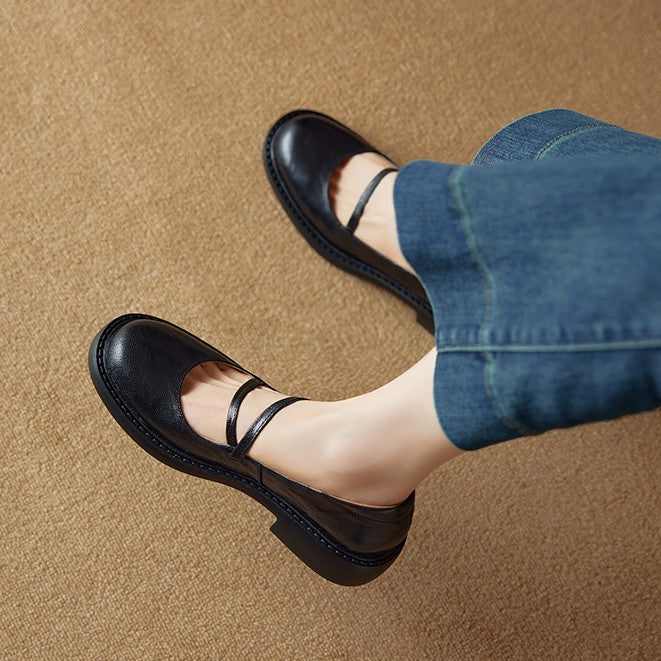 Rheine | Lambskin Mary Jane Shoes Block Heel