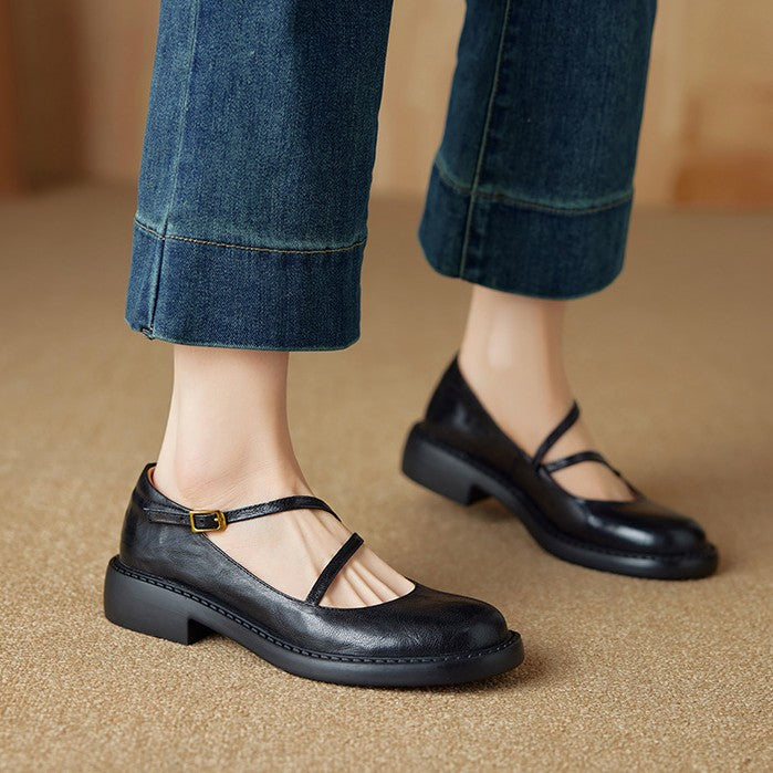Rheine | Lambskin Mary Jane Shoes Block Heel