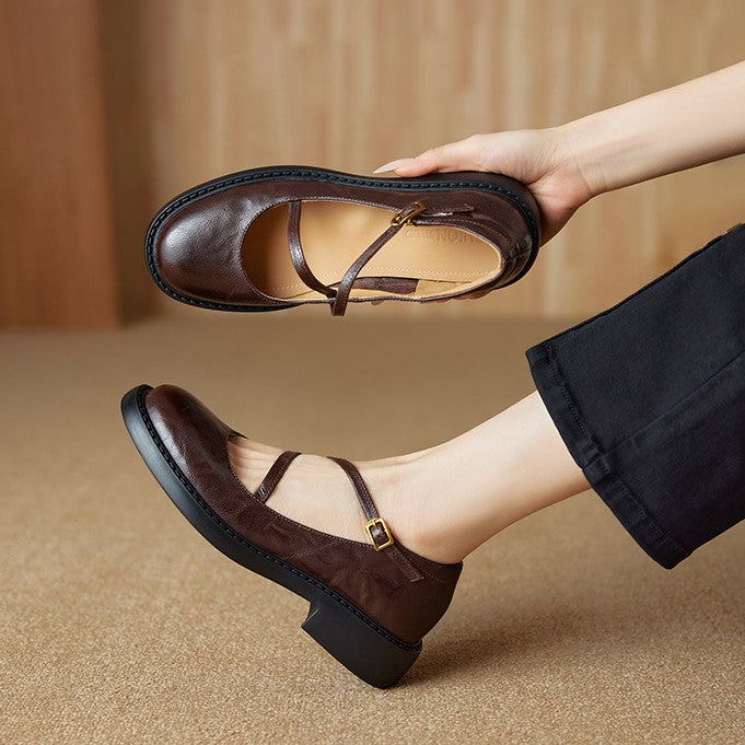 Rheine | Lambskin Mary Jane Shoes Block Heel